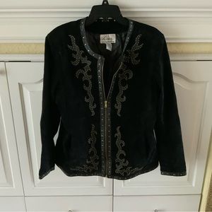 Vintage Linea by Louis Dell’Olio black suede leather jacket size L